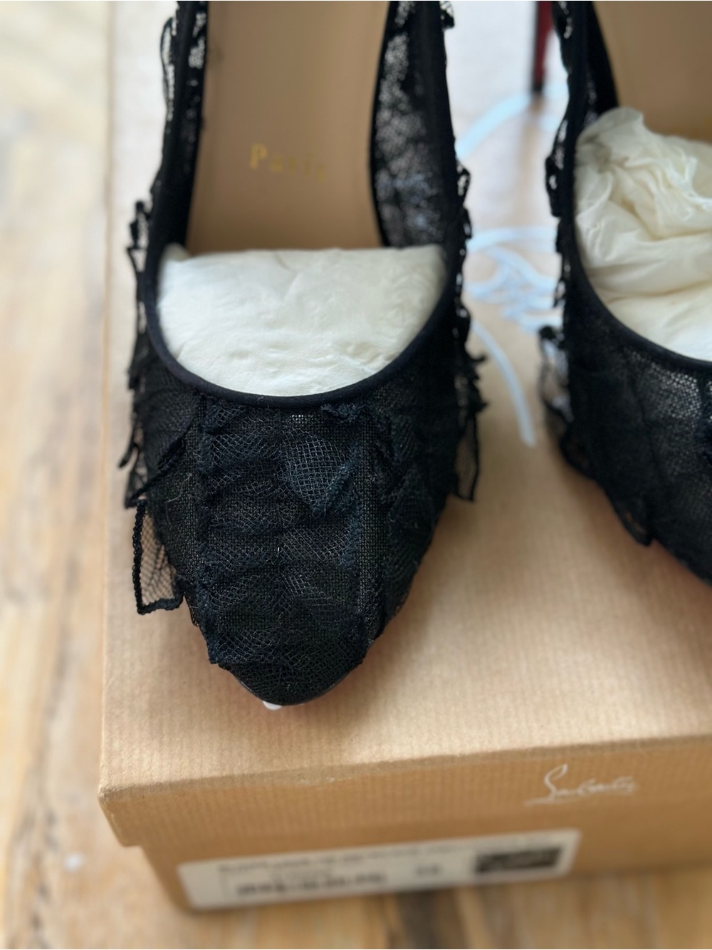Christian Louboutin Eloise Lace 100 Pumps Black 38 - Picture 7 of 9
